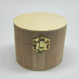 Holzdose rund mit Verschluss 9,5cmDx 7cmH